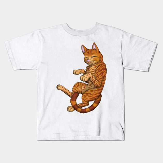 Ginger Tabby Shorthair Kids T-Shirt by spyroid101